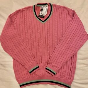 NWT Retail $250 Vintage 80s preppy V Neck sweater so cute!!!